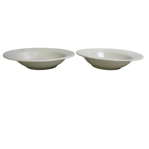 Basket Wreath Tabletops Unlimited Large Rim 10" Soup Bowls-Set of 2 - Picture 1 of 6